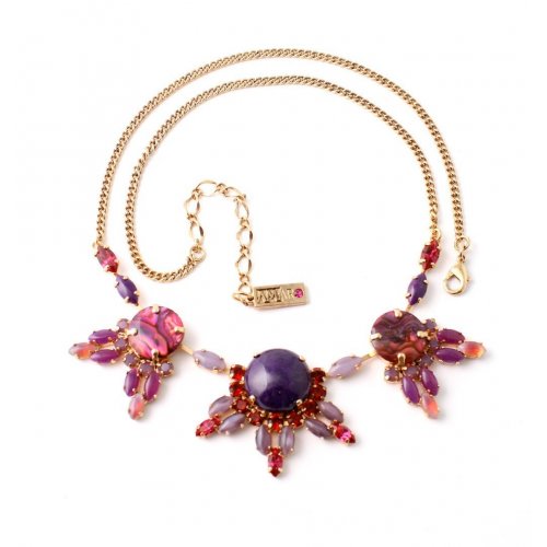 Handmade Necklace of Semi Precious Gems, From the Radiant Orchid Collection - Amaro