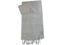 Handwoven White Cotton Prayer Shawl Set - Gabrieli