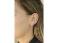 Heart Shaped Sterling Silver Stud Earrings, Zircons - Option: Silver or Gold Plate