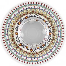 Honey Dish with Glass Bowl, Mandala Pomegranate Design - Dorit Judaica