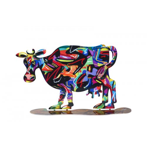 Hulda Cow Free Standing Double Sided Steel Sculpture - David Gerstein