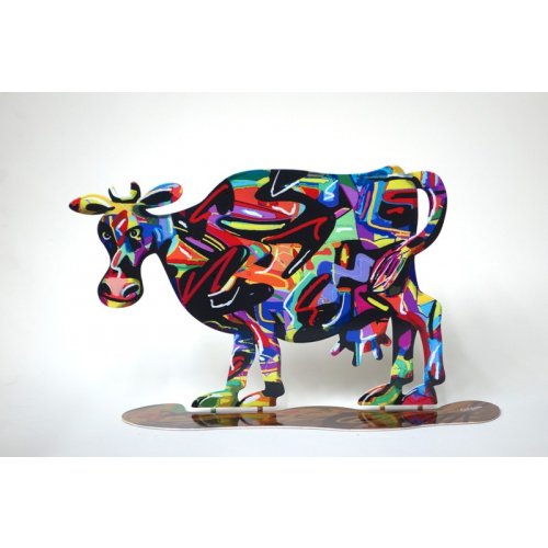 Hulda Cow Free Standing Double Sided Steel Sculpture - David Gerstein