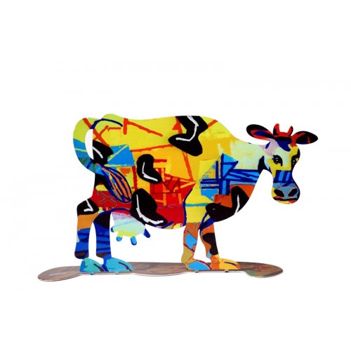 Hulda Cow Free Standing Double Sided Steel Sculpture - David Gerstein