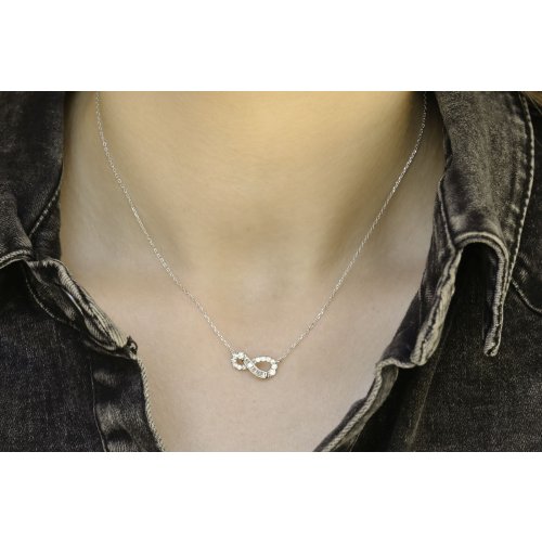 Infinity Symbol Pendant on Sterling Silver Necklace - Choose Yellow Gold or Silver