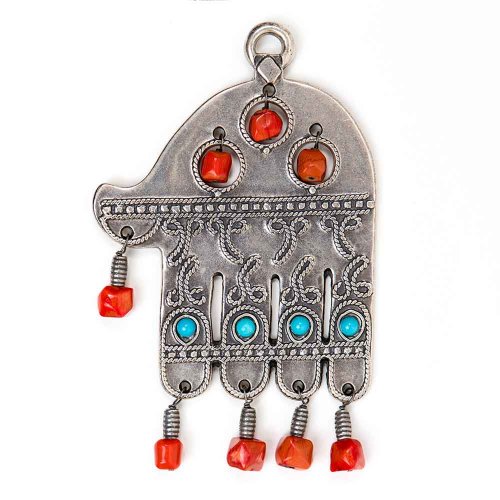 Israel Museum Silver Plated Beaded Wall Hamsa