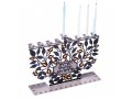 Laser Cut Hanukkah Menorah with Decorative Pomegranates, for Candles - Dorit Judaica