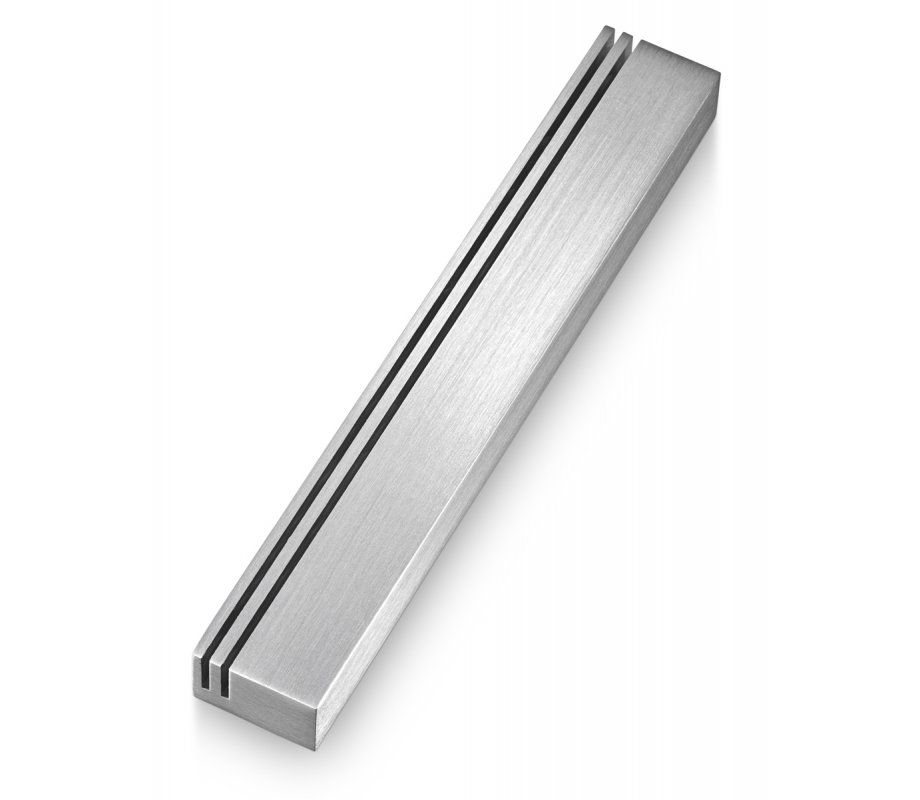 Laser Cut Vertical Tracks Mezuzah Case, Silver - Adi Sidler