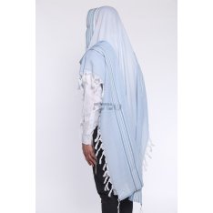 Light Blue Stripe Shir Non Slip Wool Tallit
