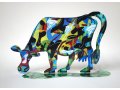 Lola Cow Free Standing Double Sided Steel Sculpture - David Gerstein