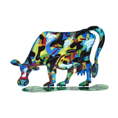 Lola Cow Free Standing Double Sided Steel Sculpture - David Gerstein