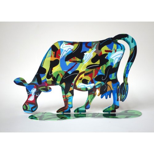 Lola Cow Free Standing Double Sided Steel Sculpture - David Gerstein