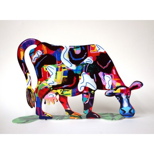 Lola Cow Free Standing Double Sided Steel Sculpture - David Gerstein