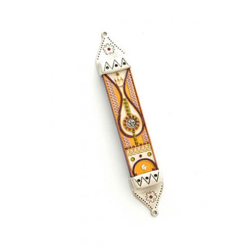 Majestic Pewter Mezuzah - Ester Shahaf