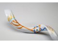 Menorah Star of David on White Background Hand Painted Yemenite Shofar