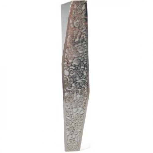 Mezuzah Case, Geometric Design with Pomegranates in Choice of Colors - Yair Emanuel