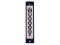 Mezuzah Case with Wheat Image in Dark Colors at 4 Inches - Agayof