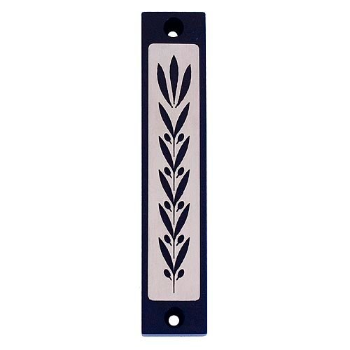 Mezuzah Case with Wheat Image in Dark Colors at 4 Inches - Agayof