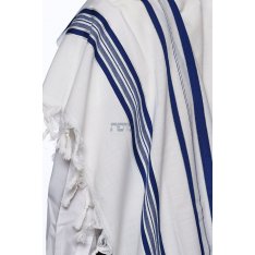 Modim Classic Wool Tallit - Royal Blue Stripes