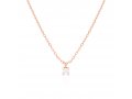 Necklace with Green and White Zircons Pendant  Choose Plated Yellow or Rose Gold