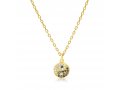 Necklace with Ying Yang Zircon Pendant  In Sterling Silver, Yellow Gold or Rose Gold