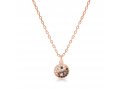 Necklace with Ying Yang Zircon Pendant  In Sterling Silver, Yellow Gold or Rose Gold