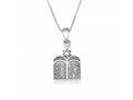 Pendant Necklace with Ten Commandments Image Pendant - Sterling Silver