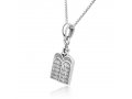 Pendant Necklace with Ten Commandments Image Pendant - Sterling Silver