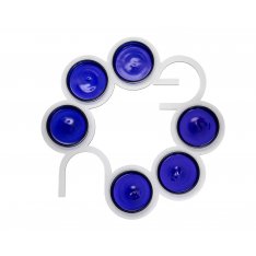 Pesach Letters, Blue Plates - Israel Museum Anodized Aluminum Passover Seder Plate