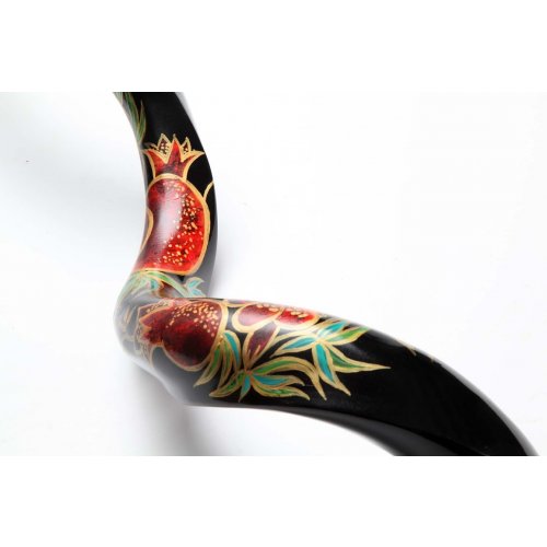 Pomegranate Hand Painted Yemenite Shofar