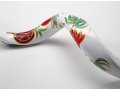 Pomegranate on White Background Hand Painted Yemenite Shofar