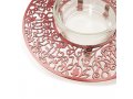 Raised Honey Dish with Cutout Shanah Tovah and Pomegranates, Maroon - Yair Emanuel