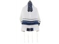 Ronit Gur Crinkled Blue Stripe and White Tallit Set