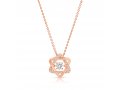 Rose Gold Plated Necklace, Zircon Decorated Star of David Pendant  Stainless Steel