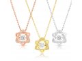 Rose Gold Plated Necklace, Zircon Decorated Star of David Pendant  Stainless Steel