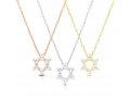 Rose Gold Plated Sterling Silver Necklace with Star of David Pendant and Zircons