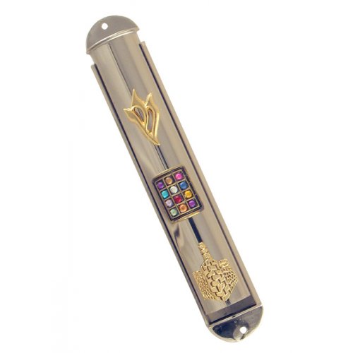 Round Choshen Mezuzah Case