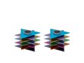 Shabbat Candlesticks, Multicolor Stacked Triangle Stars of David - Yair Emanuel