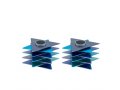 Shabbat Candlesticks, Shades of Blue Stacked Triangle Stars of David - Yair Emanuel