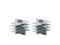 Shabbat Candlesticks, Silver Stacked Triangle Stars of David - Yair Emanuel