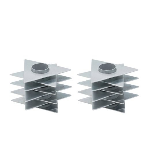 Shabbat Candlesticks, Silver Stacked Triangle Stars of David - Yair Emanuel