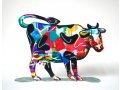 Shalva Cow Free Standing Double Sided Steel Sculpture - David Gerstein