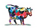 Shalva Cow Free Standing Double Sided Steel Sculpture - David Gerstein