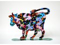 Shalva Cow Free Standing Double Sided Steel Sculpture - David Gerstein