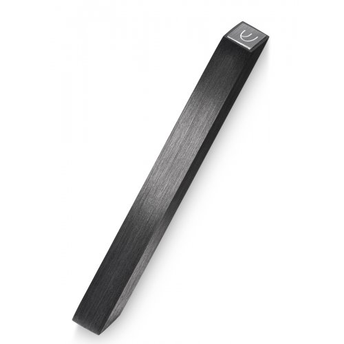 Shin on Top of Smooth Black Mezuzah Case by Adi Sidler