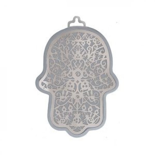 Small Wall Hamsa, Delicate Pomegranate Overlay in a Choice of Colors - Yair Emanuel