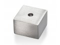 Square Spiral Hanukkah Dreidel Brushed Aluminum, Red - Adi Sidler