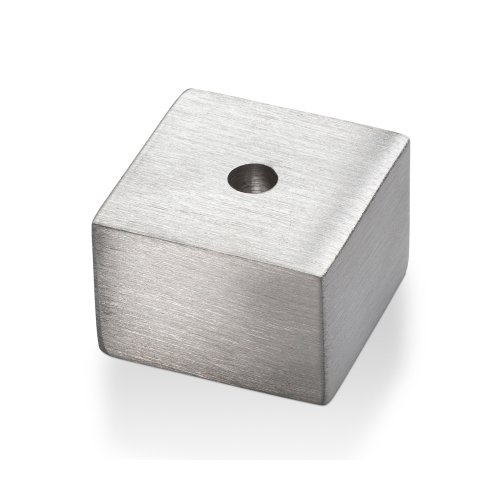 Square Spiral Hanukkah Dreidel Brushed Aluminum, Red - Adi Sidler