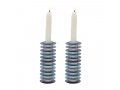 Stacked Disc Style Candlesticks, Shades of Blue - Yair Emanuel