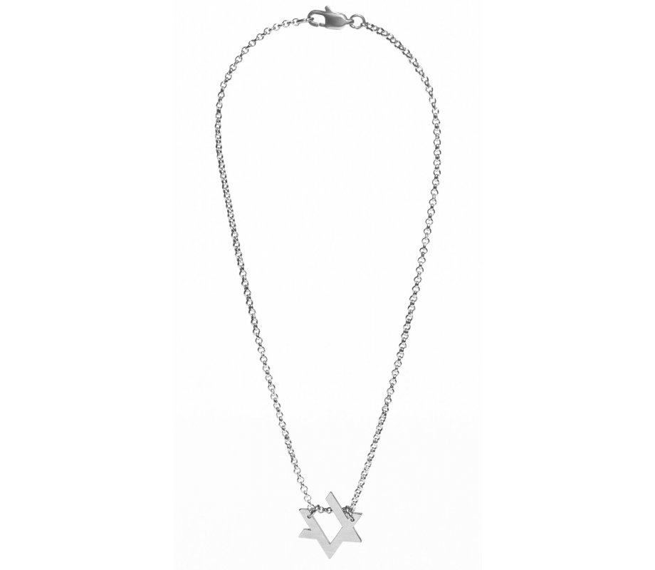 Stainless Steel Necklace with Contemporary Style Star of David - Adi Sidler