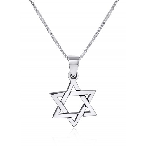 Star of David Necklace Pendant in 925 Sterling Silver